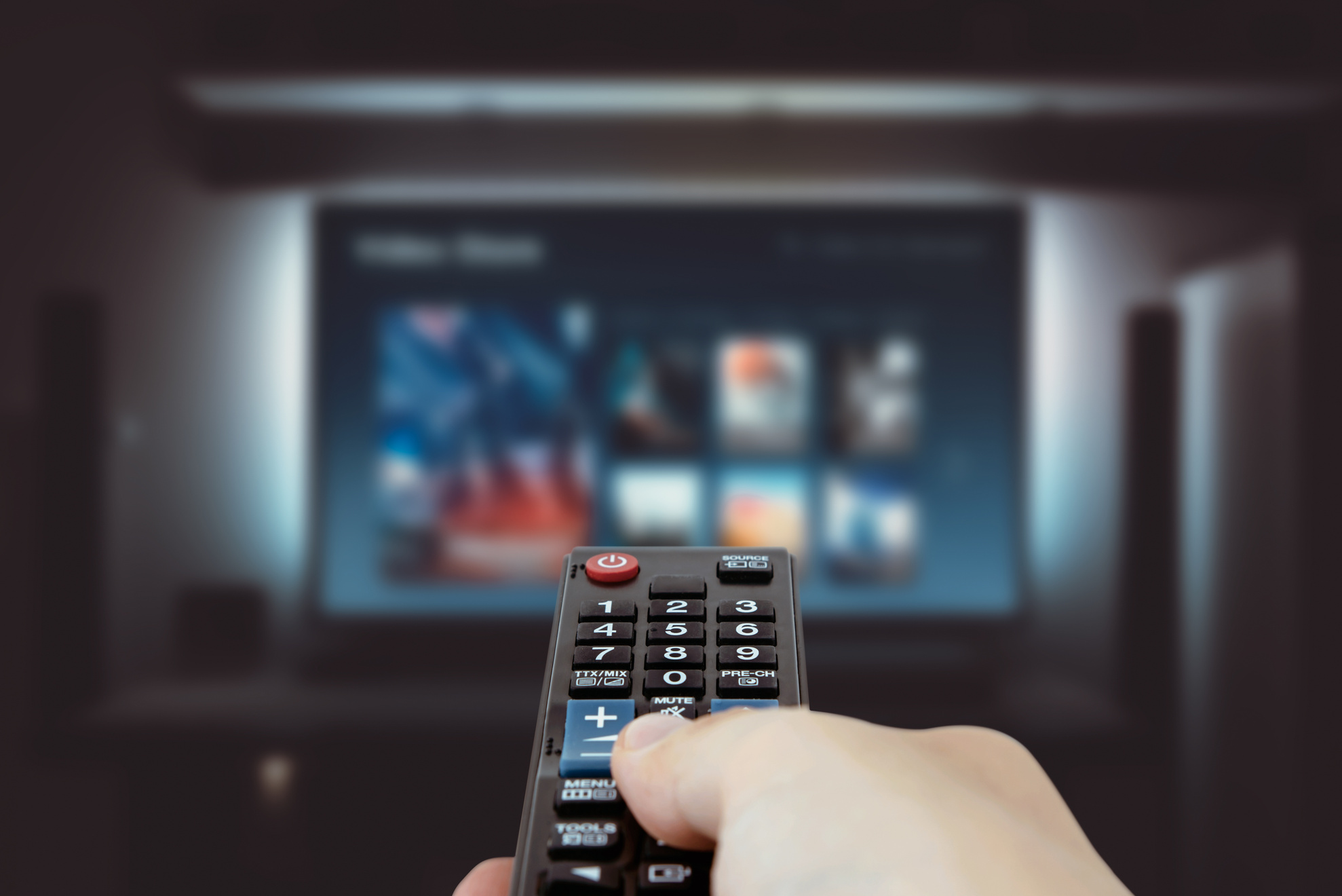 VOD Service on Television. TV Streaming Concept